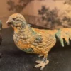 Old Japan Pair Exotic Gilt Long Tailed Peacocks