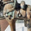 Japan Gilt Horse Candle Lantern & Censer Ancient Kofun Pattern