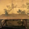 Japanese Antique Red And Black Lacquered Writing Table, Signed