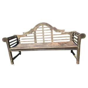 Fine Early Mid Century Signed "Luytens" Classic Teak Garden Bench, 78 Inches