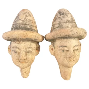 Ancient Chinese Ming Sculptural Heads, 1368-1644