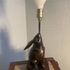 Japan Antique “Moon Gazing" Rabbit Table Lamp