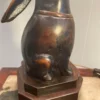 Japan Antique “Moon Gazing" Rabbit Table Lamp
