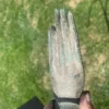 Antique Bronze Blue Patina Buddha Hand, 150 Years Old