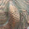 Japanese Fine Old Playful Koi Fish Bronze Plaque Signed by Famous Nitten Artisan