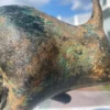 Japanese Rare Old Gilt Bull Steer Sculpture, Fine Details
