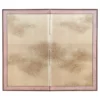 Japanese Vintage Misty Clouds Hand Painted 2 Panel Screen