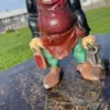 Gnome Festive Red And Green Lantern Sculpture "Keeper of Keys"