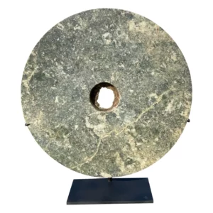 Chinese Large Hand Carved Round Jade Bi Disc, Qing Dynasty
