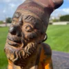 Gnome Rare Orange Garden Gate Lantern Sculpture "Keeper of Keys"