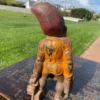 Gnome Rare Orange Garden Gate Lantern Sculpture "Keeper of Keys"