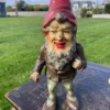 American Pair Pointed Hat Garden Gnomes Good Luck Sculptures Original Paint