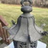 Japanese Tall Antique Bronze "Birds of Paradise" Lantern