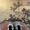 Japanese Antique Pair Gilt Mandarin Duck Screen Holders
