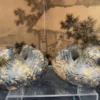 Japanese Antique Pair Gilt Mandarin Duck Screen Holders