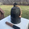 Japanese Vintage Old Hand Cast Temple Bell Resonates with Striker