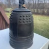 Japanese Vintage Old Hand Cast Temple Bell Resonates with Striker