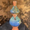 Fish Frenzy Vase Blue Master Work Hand Painted Eva Fritz-Lindner