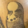 American Folk Art Pair Parakeets Signed E.H. Hart