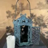Japan Vintage Beautiful Blue Flower Garden Lantern, Butterflies Galore