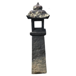 Japanese Tall Antique Arts & Crafts Stone Pathway Lantern, 30”