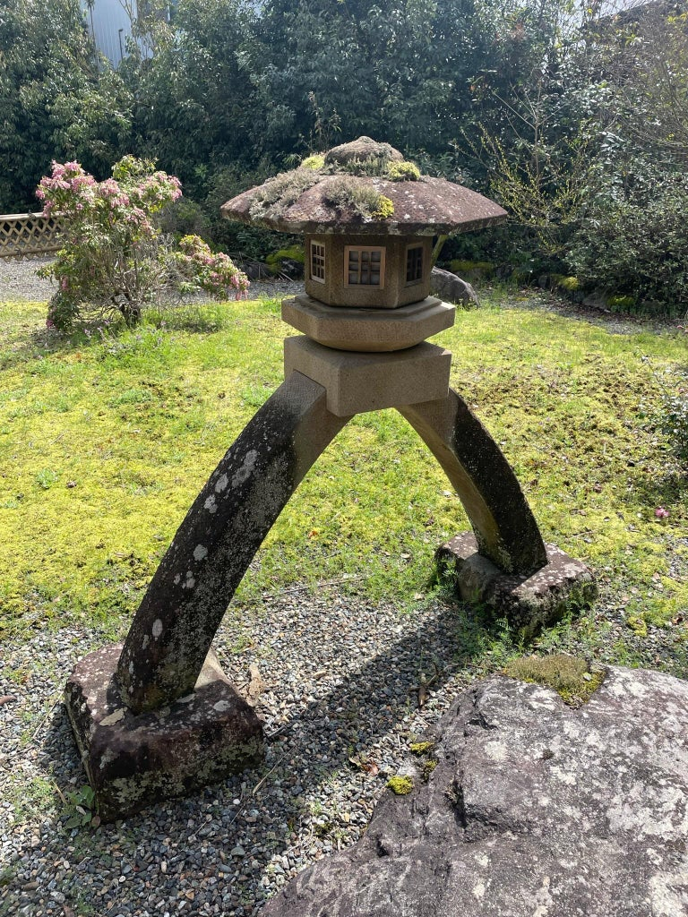 Japanese Old And Famous Kotoji two-legged Stone Lantern- hard to find
