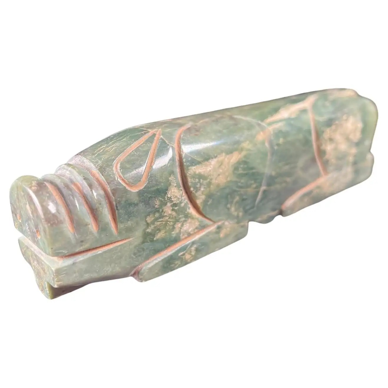 China Large Jade Pendant Pig with Deep Green Colors