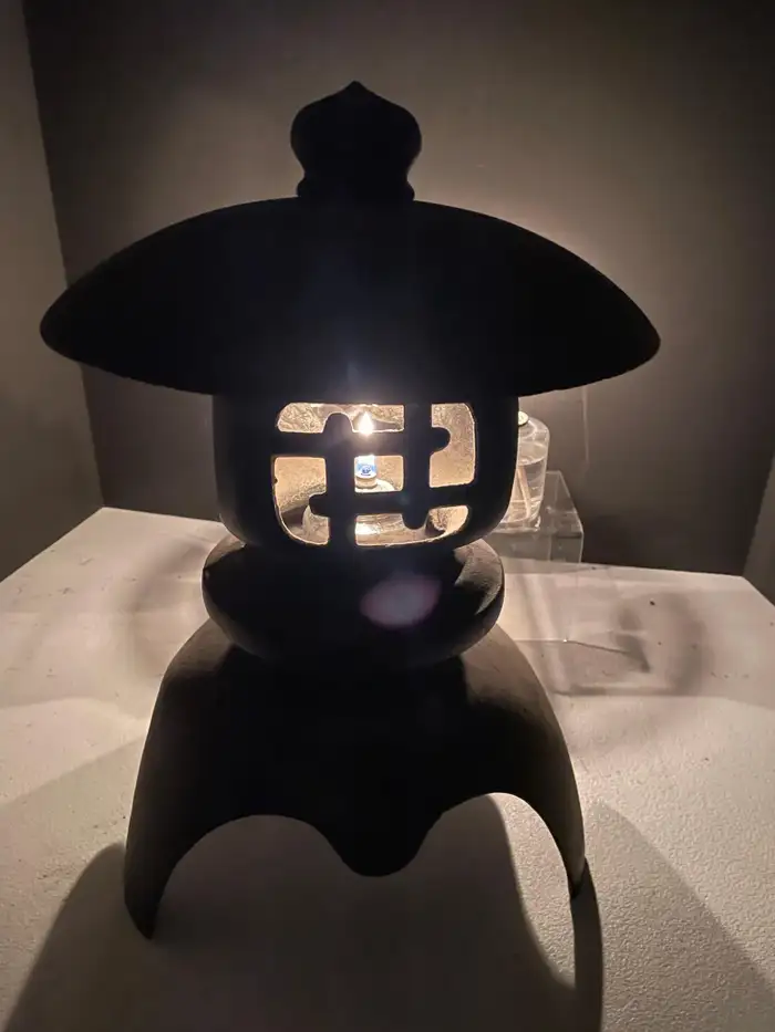 Japanese Lovely Old Tall Yukimi Lantern Cresent Moon, 16"