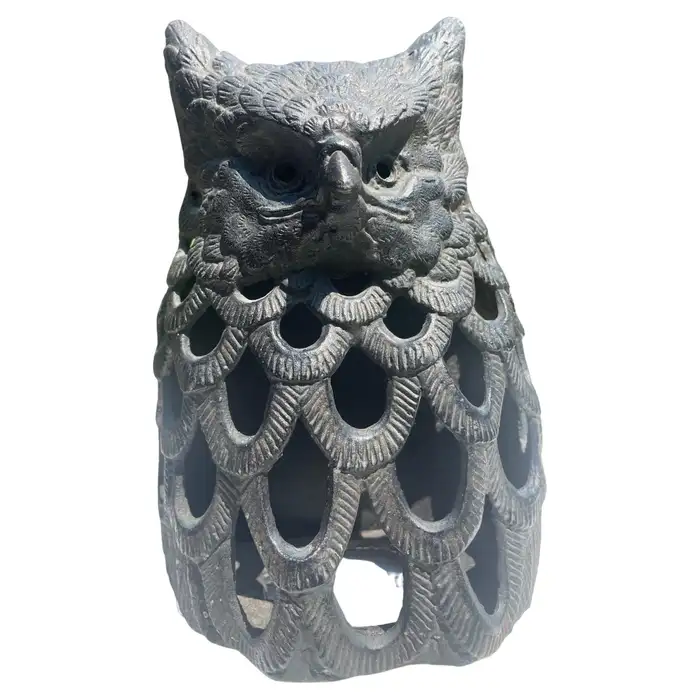 Japanese Old Hand Cast Owl Wall Sconce Lantern $250