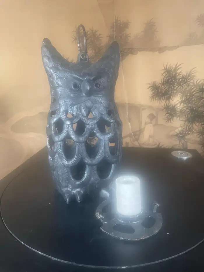 Japanese Genuine Rare Old "Owl" Lighting Lantern Marked JAPAN