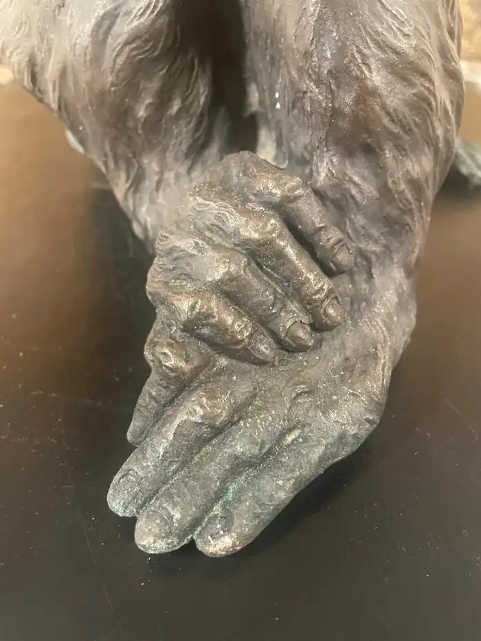 Japan Fine Large Antique Bronze Monkey With Fine Details