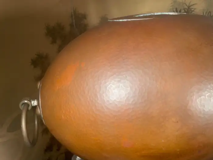 Japanese Large Hammered Bronze Art Deco Egg Shape Sake Vessel