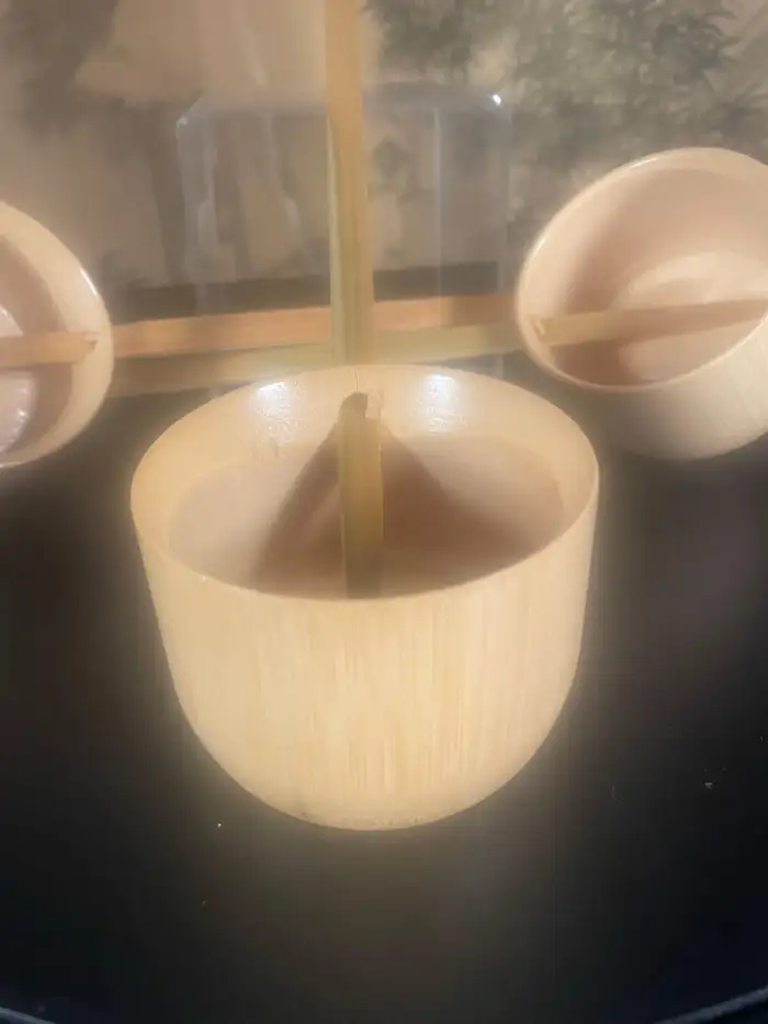 Japanese Three Authentic Bamboo Water Ladles "Hishaku" Fine Handcrafted Quality