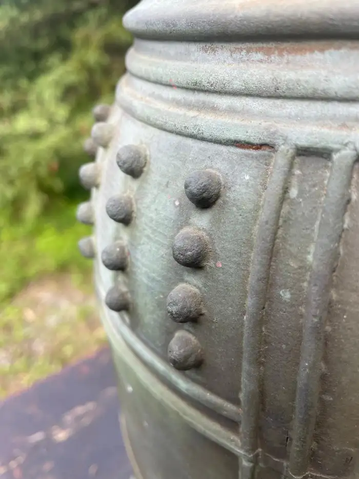 Japanese Big Old Bronze Temple Bell with Bold Sound, 18 Inches