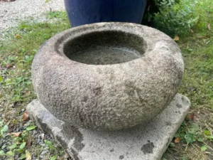 Want more images or videos? Request additional images or videos from the seller Contact Seller Japan Fine Small Old Donut Stone Water Basin Tsukubai For Sale 12 of 13 Japan Fine Small Old Donut Stone Water Basin Tsukubai