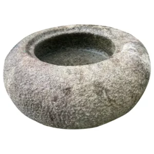 Japan Fine Small Old Donut Stone Water Basin Tsukubai