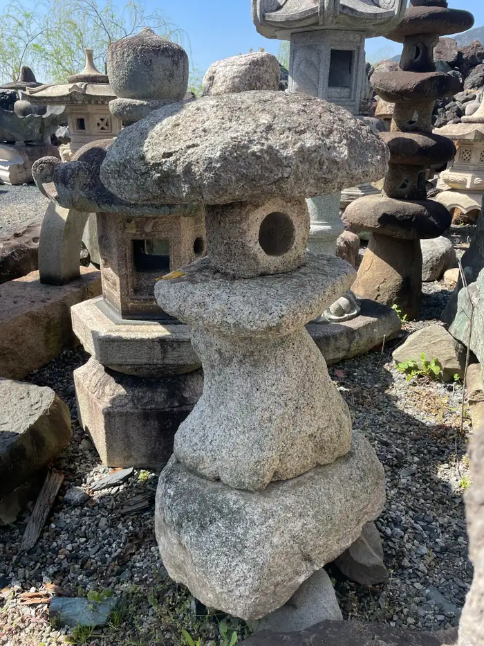 Japanese Fine Stone Spirit Mountain Lantern, 46″h