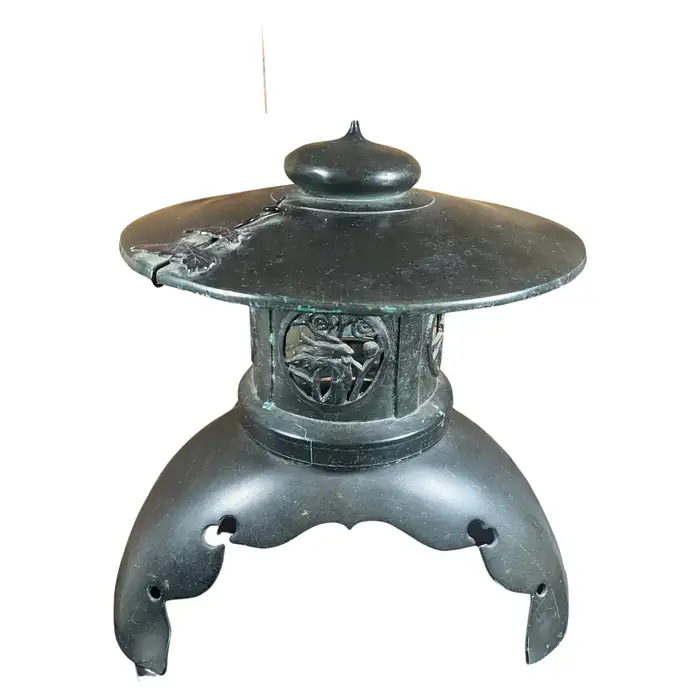 Japan Large Old Bronze Lantern with Fine Details