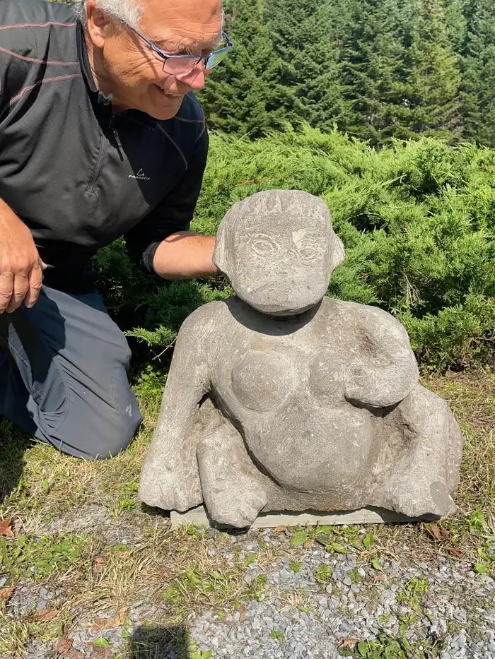 Japanese Rare Old Kappa Folk Art Garden Stone Water Deity Hand Carved