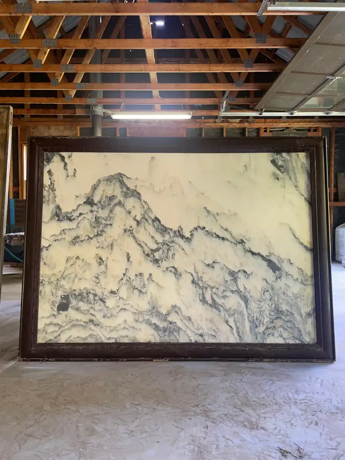 China Extra Large Natural Marble Stone "Painting" Magnificent Mountain Peak