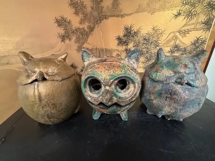 Japanese Three Owl Family Lighting Lanterns