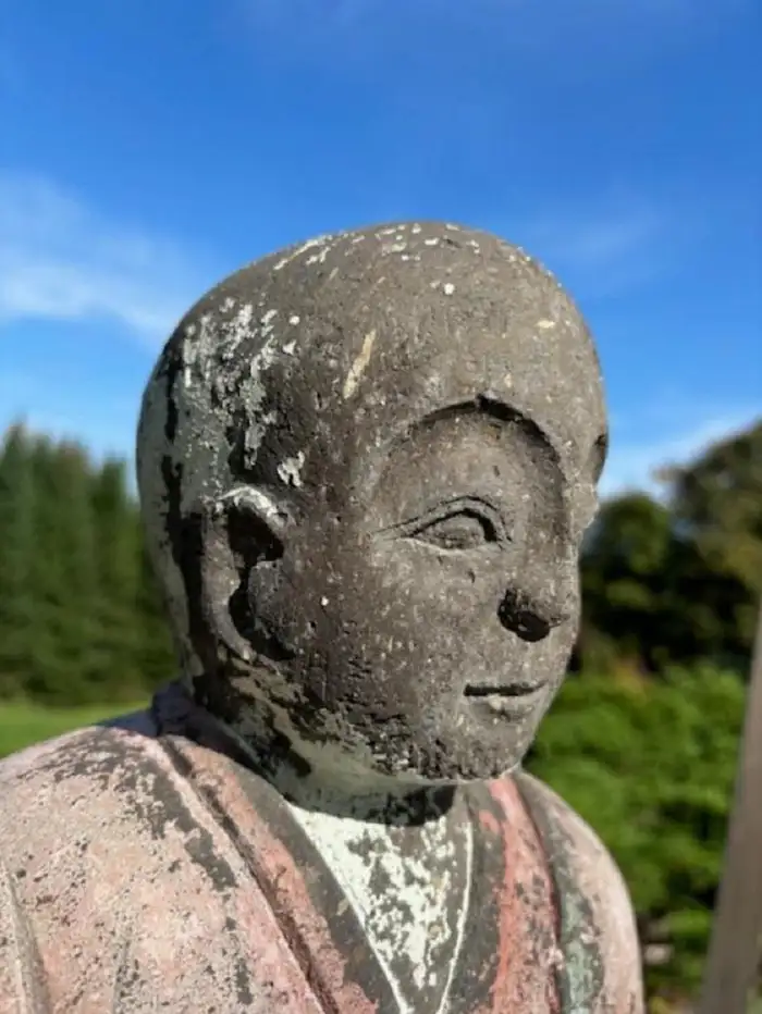 Japanese Large Old Garden Seated Buddha Child Protector