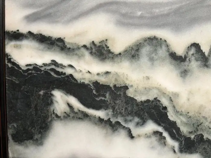 Want more images or videos? Request additional images or videos from the seller Contact Seller China Large Stunning Mountain Peaks Natural Marble Stone "Painting" For Sale 11 of 12 China Large Stunning Mountain Peaks Natural Marble Stone "Painting"