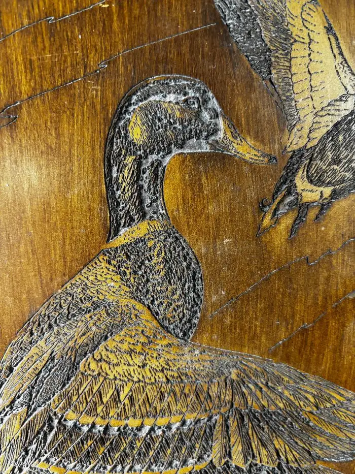 American Folk Art Five Flying Ducks Signed E.H. Hart