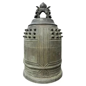 Japanese Large Old Signed Bronze Bonsho Temple Bell- Great Display , 19 Inches