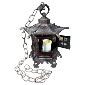 Japanese Antique Classic Sun And Moon Garden Lantern, Signed